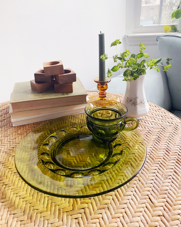 Set of 6 Vintage Avocado Snack Plates Set - Image 4