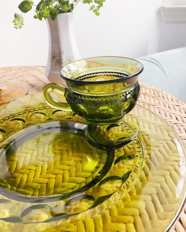 Set of 6 Vintage Avocado Snack Plates Set - Image 3