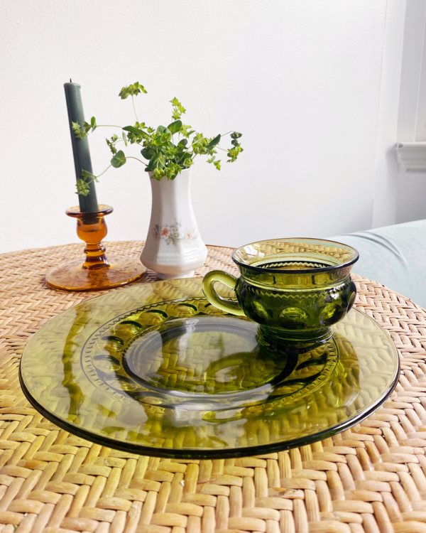 Set of 6 Vintage Avocado Snack Plates Set